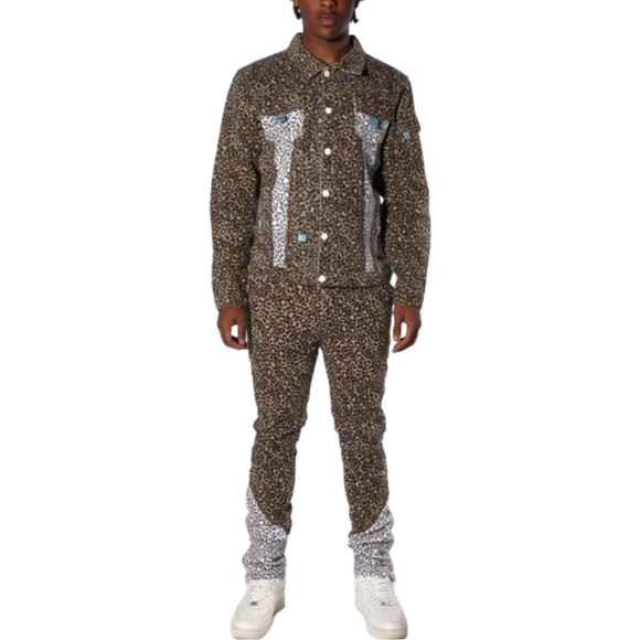 NWT THE HIDEOUT CLOTHING TROPICS LEOPARD DENIM JACKET - Picture 8 of 16